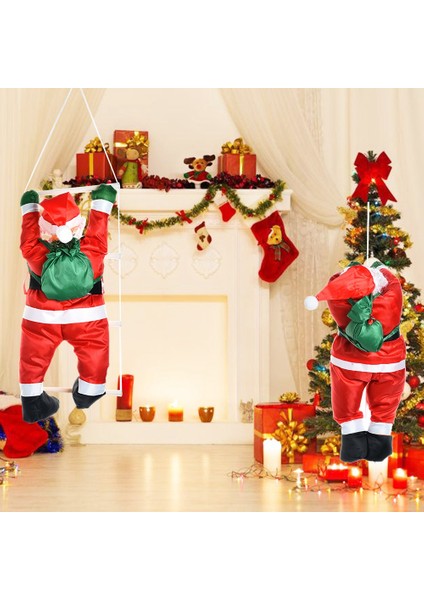 Noel Süslemeleri Tırmanma Halat Merdiven Noel Baba Kolye A (Yurt Dışından)