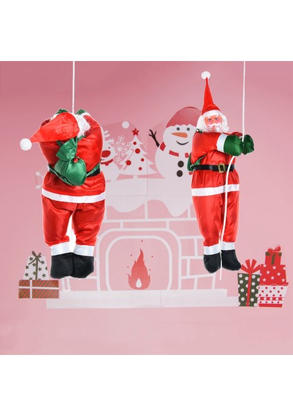 Noel Süslemeleri Tırmanma Halat Merdiven Noel Baba Kolye A (Yurt Dışından)