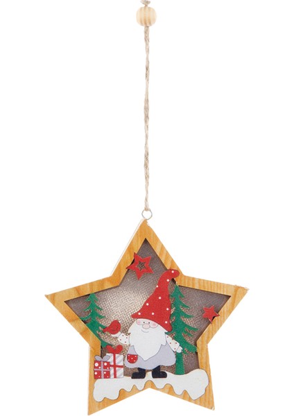 Ahşap Aydınlık Noel Kolye Süsleri Noel Baba Hediyesi, C (Yurt Dışından)