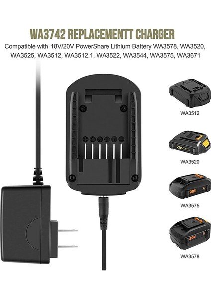 Worx 20V Lityum Için WA3732 Şarj Cihazı WA3578 WA3525(AB Fişi) (Yurt Dışından) fırsatları