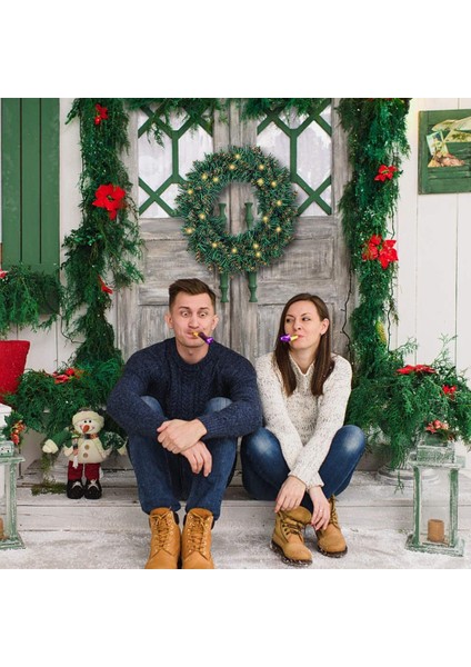 Ön Kapı Dekoru Için Ladinli Yapay Noel Çelengi (Yurt Dışından)