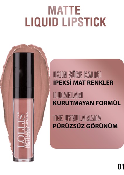 Mat Likit Ruj 01 / Matte liquid Lipstick 01