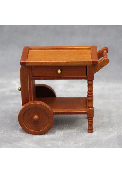 1/12 Dollhouse Mobilya Bebek Evi Için Ahşap Yemek Arabası Modeli (Yurt Dışından)
