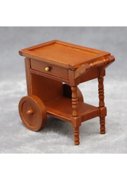 1/12 Dollhouse Mobilya Bebek Evi Için Ahşap Yemek Arabası Modeli (Yurt Dışından)
