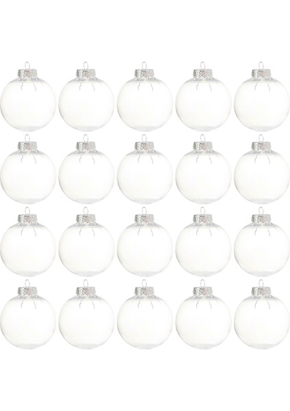 20 Pcs Dıy Noel Topları, Noel Ağaçları Için Metal Kapaklı 8cm (Yurt Dışından)