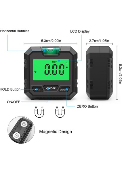 Hassas Dijital Inklinometre Elektron Açı Ölçerler Manyetik-Siyah (Yurt Dışından) fırsatları