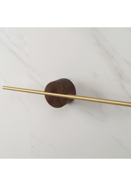 Retro Minimalist Ceviz Ahşap Pirinç Askı Çıkarılabilir Havluluk D (Yurt Dışından)