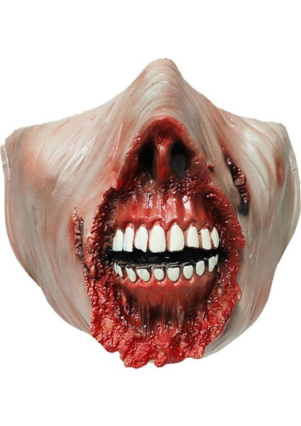 3D Korku Yanık Yarım Maske Korkunç Lateks Maske Cadılar Bayramı Dekorasyonu (Yurt Dışından)