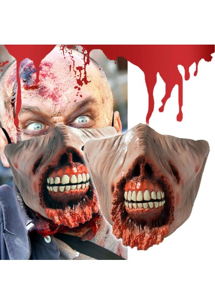 3D Korku Yanık Yarım Maske Korkunç Lateks Maske Cadılar Bayramı Dekorasyonu (Yurt Dışından) fiyatları