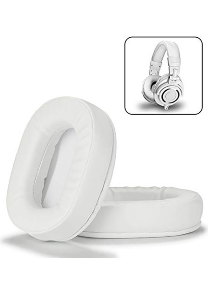 Ath M50X Için Yedek Kulak Pedleri Audio Technica M40X M30X Beyaza Uyumludur (Yurt Dışından) fiyatları