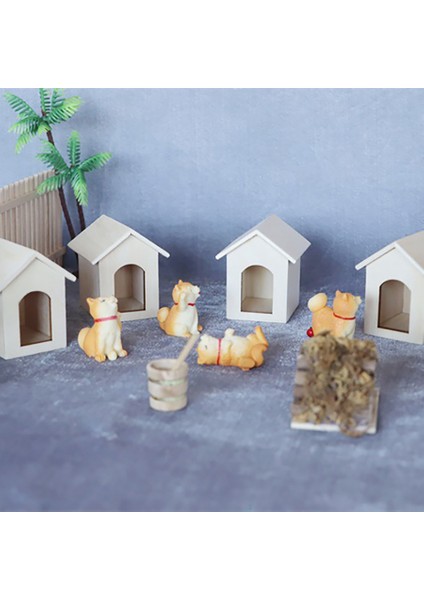 1:12 Mini Ahşap Simülasyon Köpek Kulübesi Modeli Dollhouse Bahçe Dekorasyon (Yurt Dışından)