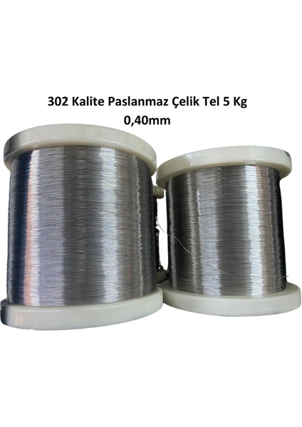 Platin Hırdavat 302 Kalite Paslanmaz Çelik Tel 0,40MM ( Parlak ) 5 kg