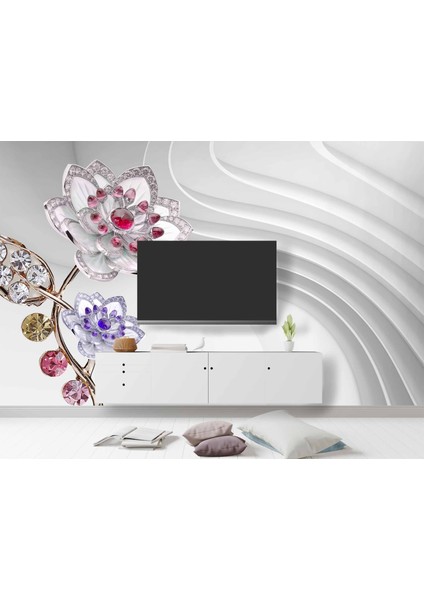 3 Boyutlu Çiçek Desenli Duvar Kağıdı Baskı modelleri