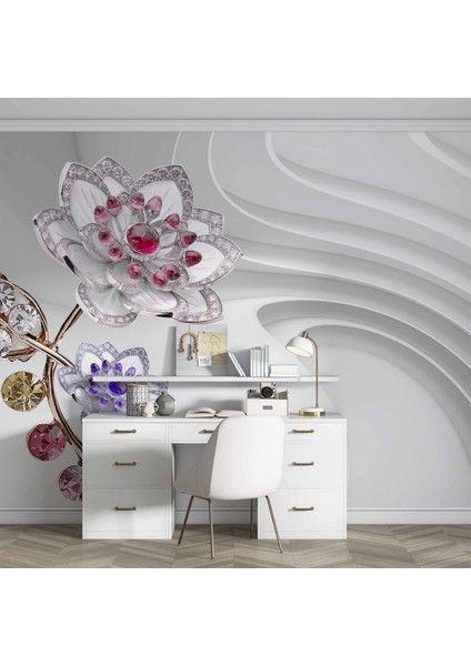 3 Boyutlu Çiçek Desenli Duvar Kağıdı Baskı fırsatları