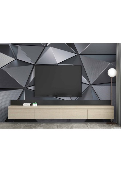 3 Boyutlu Metalik Siyah Duvar Kağıdı Baskı modelleri