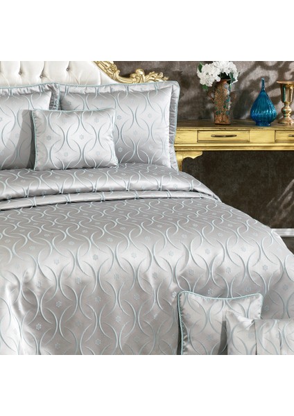 Hera Gri - Mint Çeyizlik Çift Kişilik Yatak Örtüsü modelleri