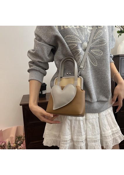 2024 Yeni Renk Eşleştirme Aşk Çanta Popüler Kadın Cep Çantası Tek Omuz Crossbody Çanta (Yurt Dışından)