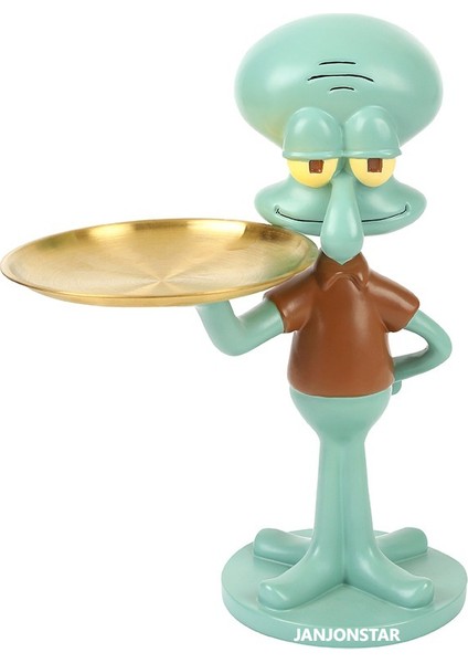 Karikatür Squidward Tepsi Yaratıcı Depolama Süsler Depolama Tepsisi Reçine El Sanatları Masaüstü Süsler Ev Süsler (Yurt Dışından)