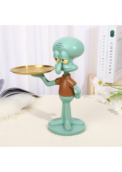 Karikatür Squidward Tepsi Yaratıcı Depolama Süsler Depolama Tepsisi Reçine El Sanatları Masaüstü Süsler Ev Süsler (Yurt Dışından) fiyatları