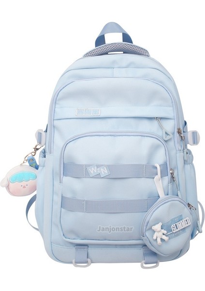 2024 Bahar Yeni Öğrenci Sırt Çantası Okul Çantası Basit Kore Tarzı Sırt Çantası Kadın Seyahat Eğlence Çantası (Yurt Dışından)