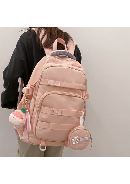 2024 Bahar Yeni Öğrenci Sırt Çantası Okul Çantası Basit Kore Tarzı Sırt Çantası Kadın Seyahat Eğlence Çantası (Yurt Dışından) modelleri