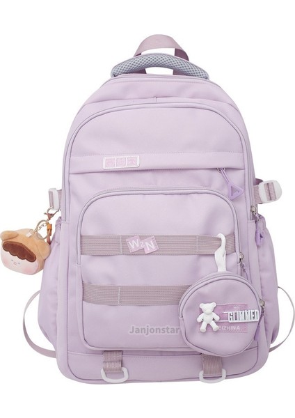 2024 Bahar Yeni Öğrenci Sırt Çantası Okul Çantası Basit Kore Tarzı Sırt Çantası Kadın Seyahat Eğlence Çantası (Yurt Dışından)