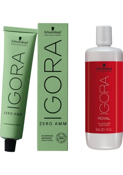 5 Adet Schwarzkopf Igora Zero Amm 8-19 Saç Boyası + Oksidan 1000 ml