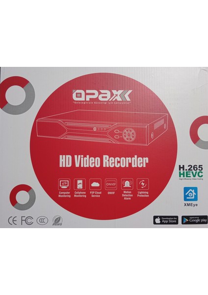 OPAX-4444 4 Kanal 5mp Xmeye 6 In 1 H.265 Kayıt Cihazı ( Xvı/ahd/tvı/cvı/cvbs/ıp ) modelleri