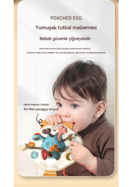 Bebek ve Yürümeye Başlayan Çocuk Uçan Daire Pompalama ve Çekme Eğlenceli Erken Eğitim El Topu Oyuncağı Altı Aylık Bebek Oyuncağı Çiğneyebilir (Yurt Dışından) fırsatları