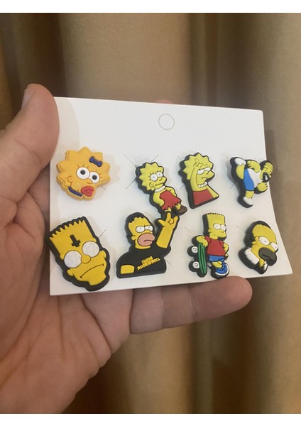 Acousticworld Simpson Crocks Terlik Süsü Jibbitz Crocs Aksesuarı 8 Adet