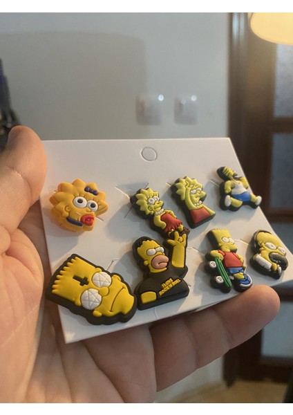 Acousticworld Simpson Crocks Terlik Süsü Jibbitz Crocs Aksesuarı 8 Adet