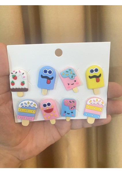 Dondurma Crocks Terlik Süsü Jibbitz Crocs Aksesuarı 8 Adet