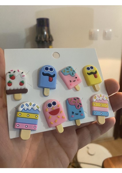 Dondurma Crocks Terlik Süsü Jibbitz Crocs Aksesuarı 8 Adet modelleri