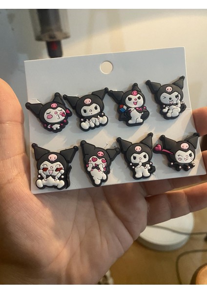 Kuromi Desen Crocks Terlik Süsü Jibbitz Crocs Aksesuarı 8 Adet