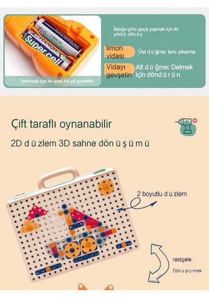 Çocuk Vida Kombinasyonu Oyuncak Seti Elektrikli Matkap Manuel Yaratıcı Dıy Montaj Vidası Erken Eğitim Eğitici Oyuncaklar 76 Adet Çiçek Serisi (Yurt Dışından) fırsatları
