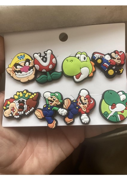 Super Mario Terlik Süsü Cross Terlik Jibbitz Terlik Aksesuarı 8 Adet