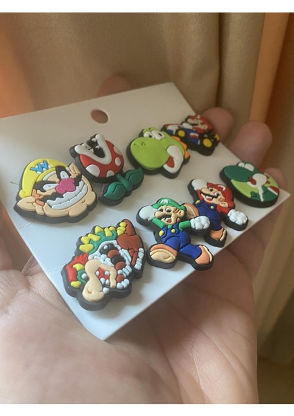 Super Mario Terlik Süsü Cross Terlik Jibbitz Terlik Aksesuarı 8 Adet