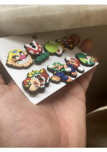 Super Mario Terlik Süsü Cross Terlik Jibbitz Terlik Aksesuarı 8 Adet