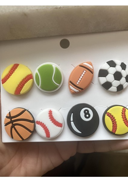 Spor Futbol Basketbol Terlik Süsü Cross Terlik Jibbitz Terlik Aksesuarı 8 Adet