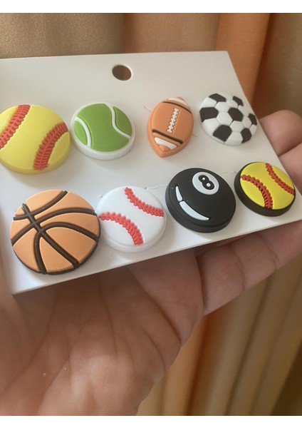 Spor Futbol Basketbol Terlik Süsü Cross Terlik Jibbitz Terlik Aksesuarı 8 Adet