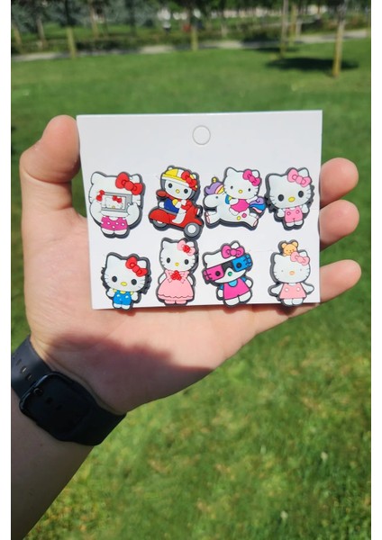 Hello Kitty Crocks Terlik Süsü Jibbitz Crocs Aksesuarı 8 Adet