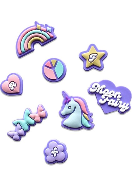 Unicorn Terlik Süsü Terlik Crocks Jibbitz 8 Li Set