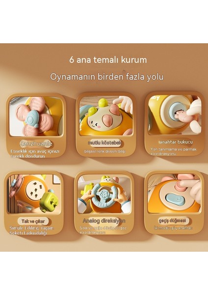 Bebek Meşgul Top Oyuncusu Topu Yakalar Çok Fonksiyonlu Eğitici Küp Altı Yüzlü Hareketli Hayvan Montessori Erken Eğitim Oyuncak (Yurt Dışından)