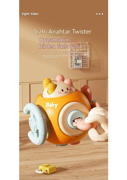 Bebek Meşgul Top Oyuncusu Topu Yakalar Çok Fonksiyonlu Eğitici Küp Altı Yüzlü Hareketli Hayvan Montessori Erken Eğitim Oyuncak (Yurt Dışından)