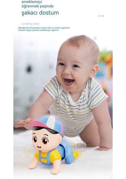 0-3 Years Old Baby Q Cute Electric Fun Crawling Doll Guides The Baby To Learn To Crawl Baby Toys (Yurt Dışından)