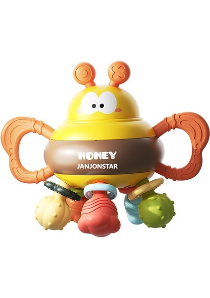 Bee Meşgul Top 3'ü 1 Arada Bebek Tutma Topu Molar Yumuşak Kauçuk Yatıştırıcı Çıngırak Oyuncak (Yurt Dışından)