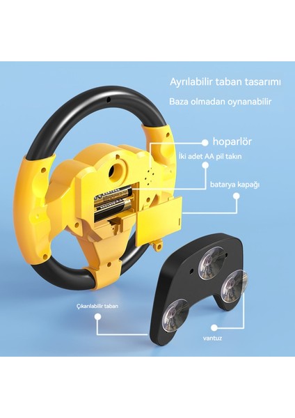 Çocuk Oyuncağı Vantuz Büyük Simüle Yardımcı Pilot Müzik Direksiyon Kapalı Bebek Erken Eğitim Eğitici Aydınlanma Oyuncak (Yurt Dışından)