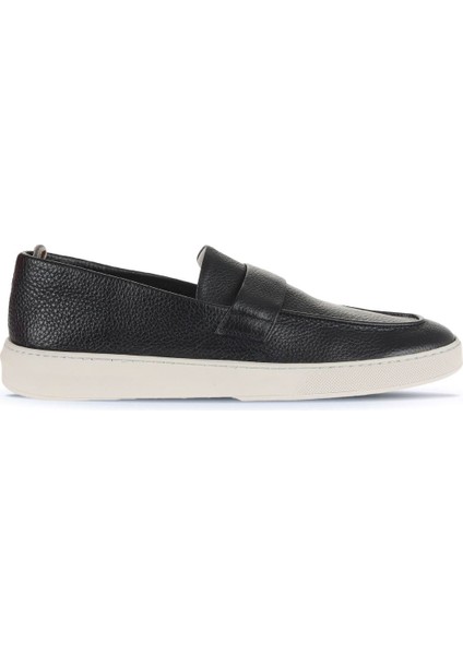 Siyah Flotter Deri Erkek Loafer 01MA8100
