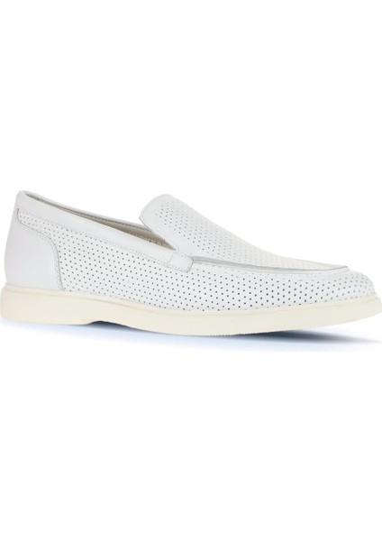 Beyaz Flotter Deri Erkek Loafer 01MA8200