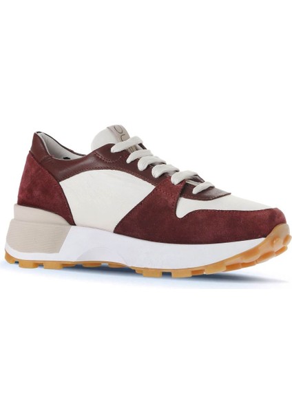 Bordo Beyaz Deri-Süet Kadın Spor Ayakkabı 01WA8300 fiyatları